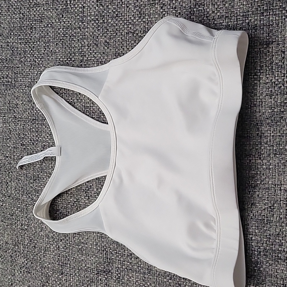 Tek Gear White Racerback Tank.   Size 10-12.   Cute Mesh detail